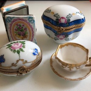 Set of Four Limoges Trinket Boxes